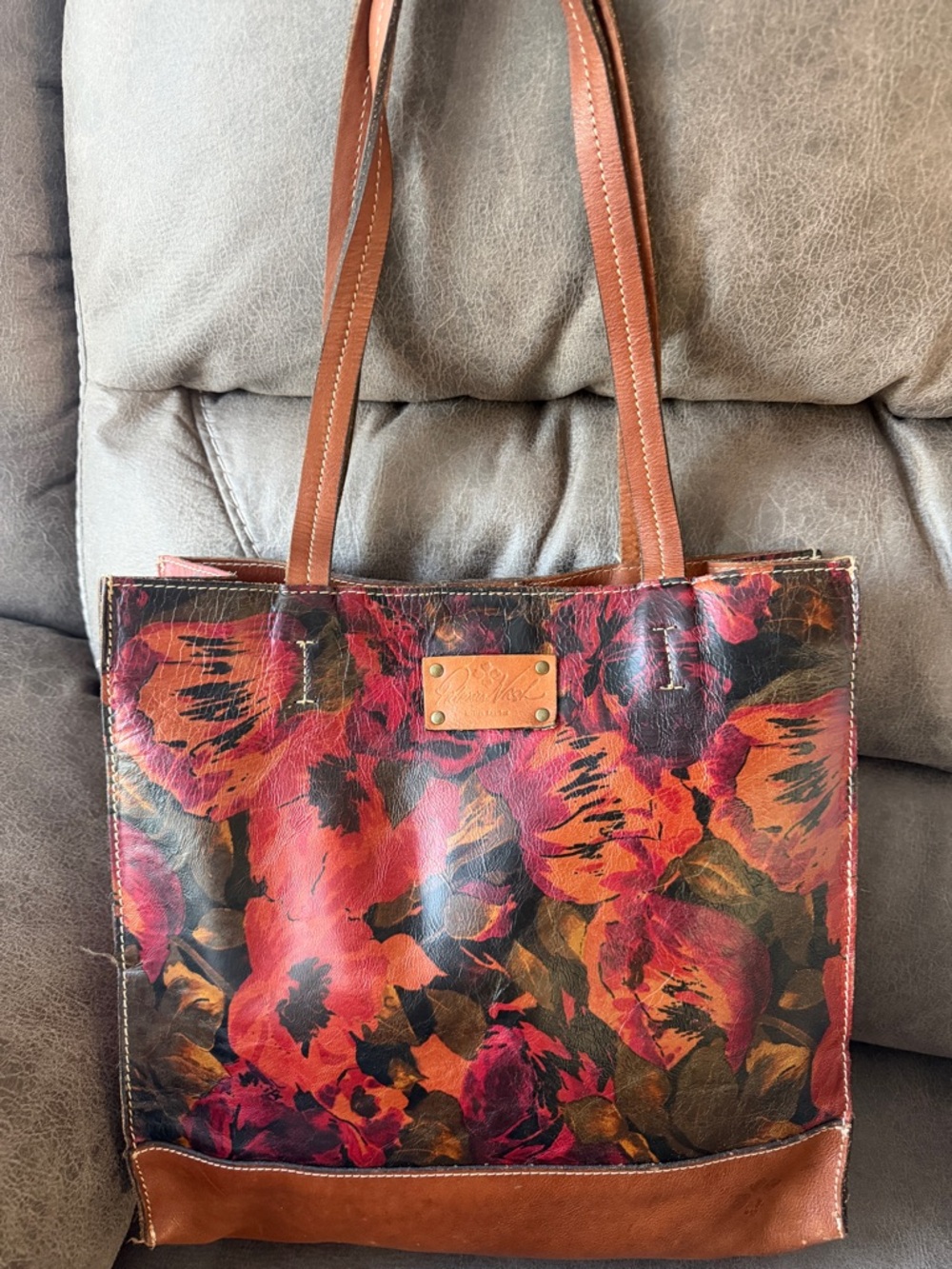 Patricia Nash Floral Italian Leather Tote Bag -